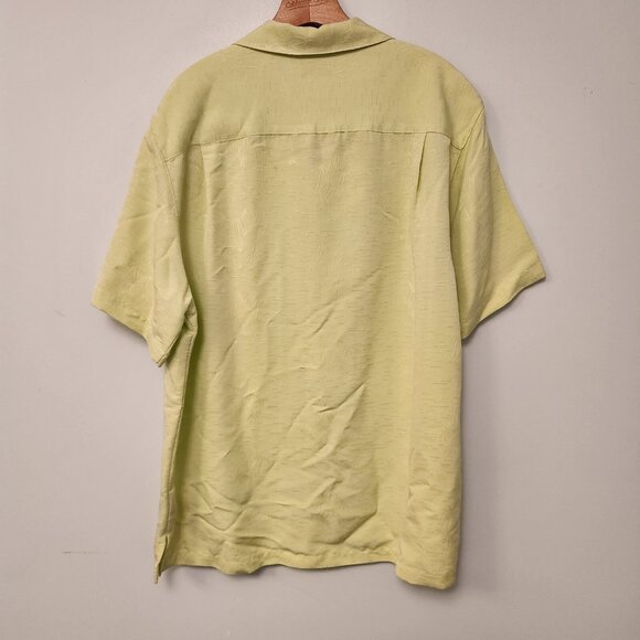 Havana Jacks Cafe Hawaiian Shirt Yellow Palm‎ Trees Embroidered Button Up Large - Picture 8 of 15